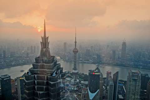 Shanghai skyline at night